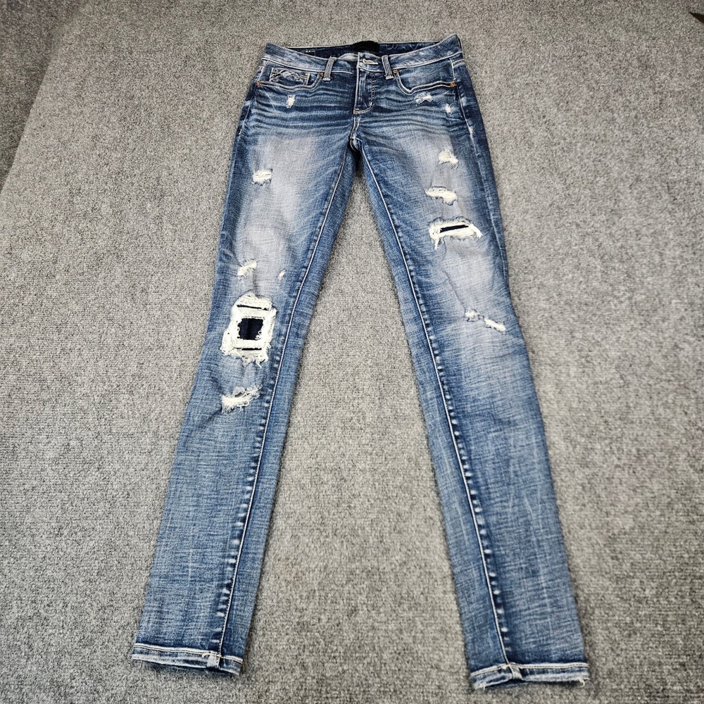Buckle Black Fit No. 53 Skinny Distressed Jeans Womens 25x32 Medium‎ Wash Ripped